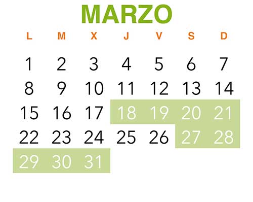 Calendario VinuesAventura. Marzo