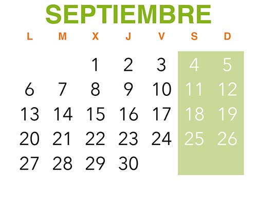 Calendario VinuesAventura. Septiembre