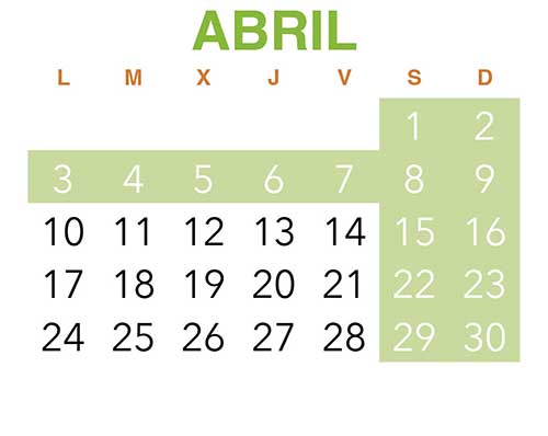Calendario VinuesAventura. Abril