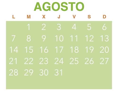 Calendario VinuesAventura. Agosto