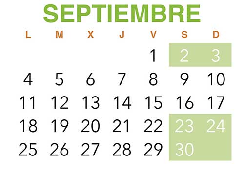 Calendario VinuesAventura. Septiembre