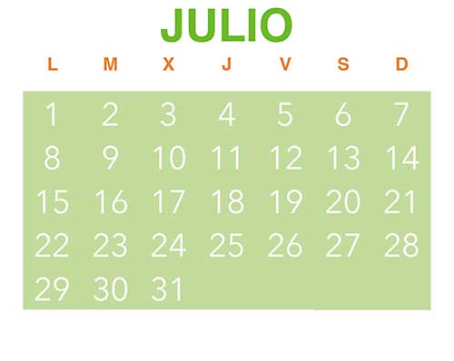 Calendario VinuesAventura. Julio